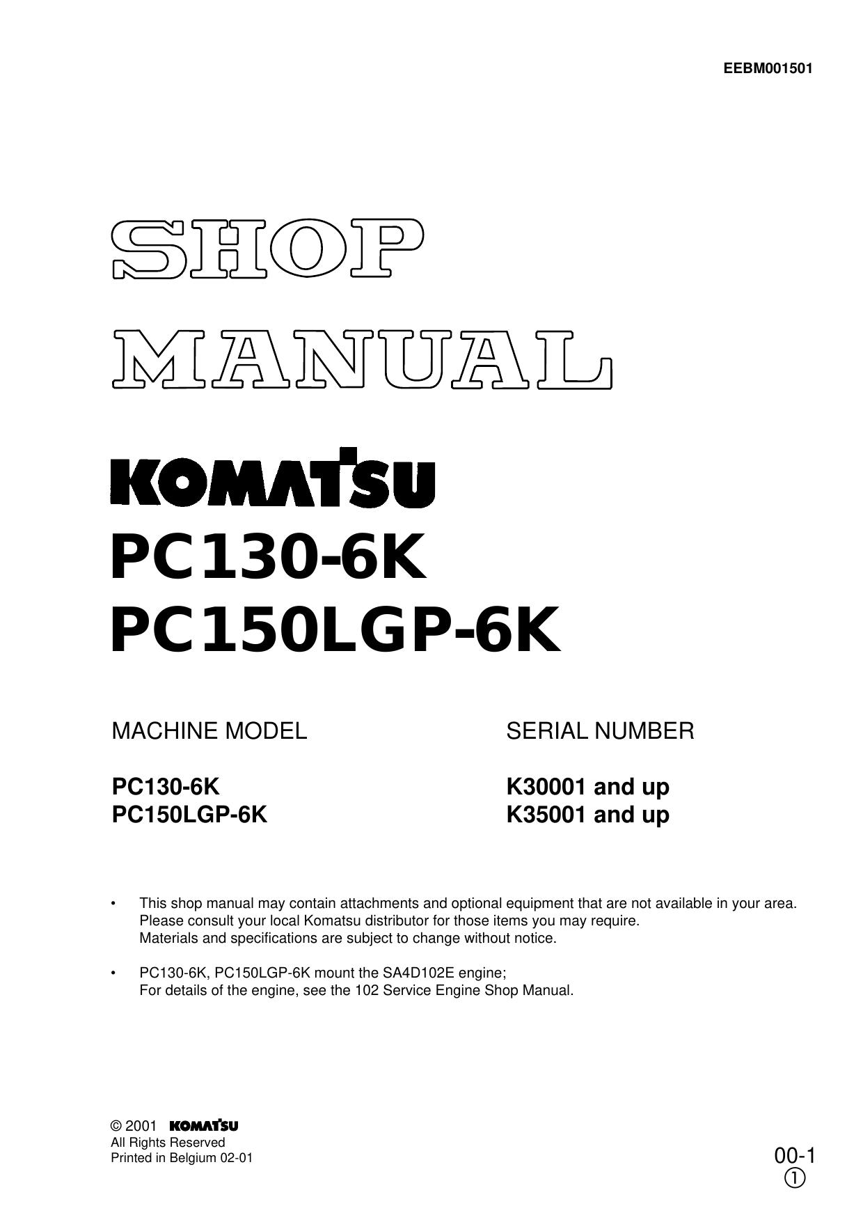 PC130-6K PC150LGP-6K Shop Manual